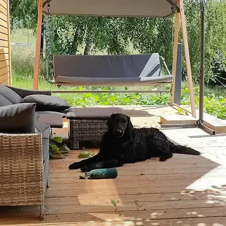 Tinyhousebeidresden Zwischen Den Teichen Und Auf Der Pferdekoppel Kaminofen Terrasse Klimaanlage Ferienhaus
